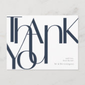 Eenvoudig marinewit, voorgedrukt bedankt Briefkaar Briefkaart (Voorkant)