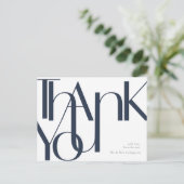 Eenvoudig marinewit, voorgedrukt bedankt Briefkaar Briefkaart (Staand voorkant)