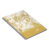 Eenvoudig marmer monogram goud wit marmer notitieboek (Rechterzijde)