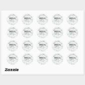 Eenvoudig Marmer Script Elegante BRUIDSSCHONER Ronde Sticker (Vel)