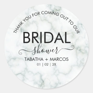 Eenvoudig Marmer Script Elegante BRUIDSSCHONER Ronde Sticker
