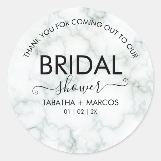 Eenvoudig Marmer Script Elegante BRUIDSSCHONER Ronde Sticker (Voorkant)