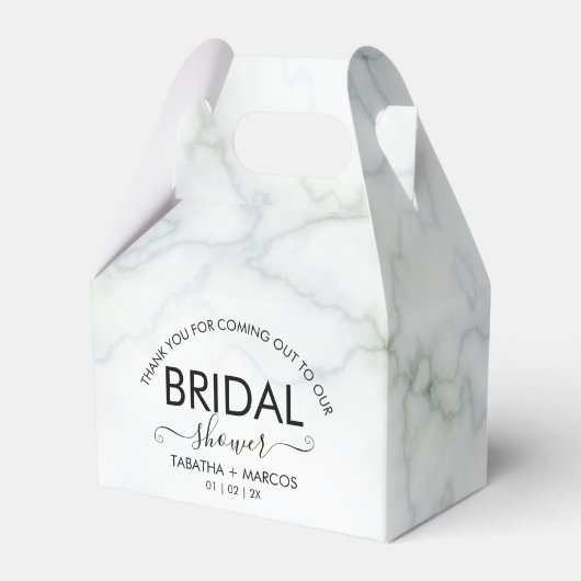 Eenvoudig Marmer Script Elegante BRUIDSSUITE  Bedankdoosjes (Voorkant Zijde)