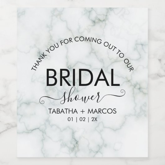 Eenvoudig Marmer Script Elegante BRUILOFTS- Bruilo Wijn Etiket (Enkel label)