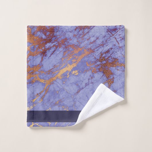 Eenvoudig Marmeren Paarse en Gouden ID672 Bad Handdoek (Wasdoekje)
