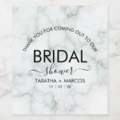 Eenvoudig marmeren script Elegante BRUILOFTS-uitno Wijn Etiket (Enkel label)
