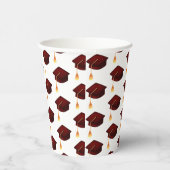 Eenvoudig Maroon Gold Graduation Cap patroon Papieren Bekers (Rechts)