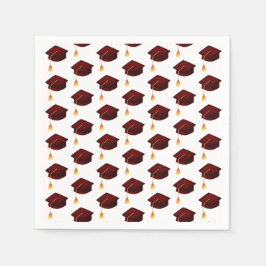 Eenvoudig Maroon Graduation Cap patroon Servet