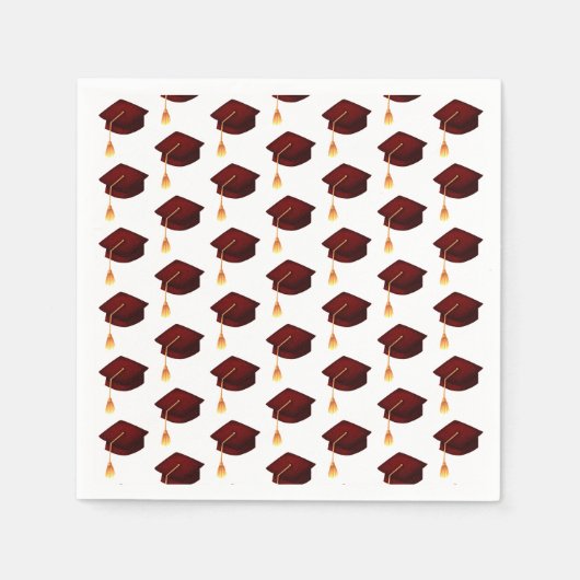 Eenvoudig Maroon Graduation Cap patroon Servet (Voorkant)
