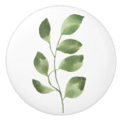 Eenvoudig mass Green Botanical Leaf Keramische Knop (Voorkant)