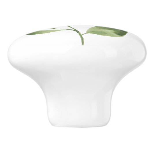 Eenvoudig mass Green Botanical Leaf Keramische Knop (Zijkant)