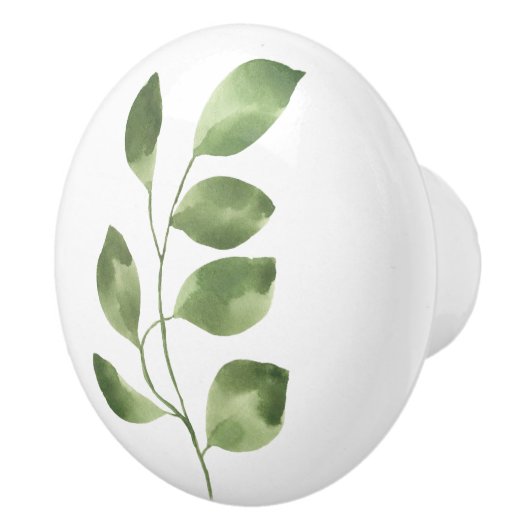 Eenvoudig mass Green Botanical Leaf Keramische Knop (Rechts)