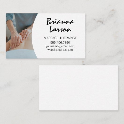 eenvoudig | massagetherapeut visitekaartje (Voorkant / Achterkant)