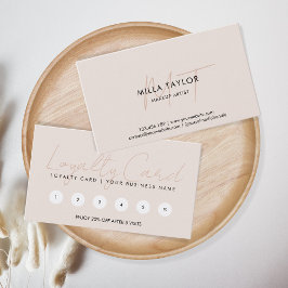 Eenvoudig Matig Blush Roze Monogram Feminine Logo Visitekaartje