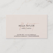 Eenvoudig Matig Blush Roze Monogram Feminine Logo Visitekaartje (Voorkant)
