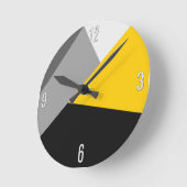 Eenvoudig Matig Geel Geel en Zwart Geo Ronde Klok (Hoek)