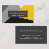 Eenvoudig Matig Geel Geel en Zwart Geo Visitekaartje (Voorkant / Achterkant)