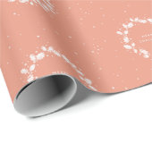 Eenvoudig Matig Koraal Kerstmis Holly Wreath Cadeaupapier (Rol Hoek)