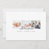 Eenvoudig Matig Manuscript Baby Fotocollage geboor Aankondiging (Achterkant)