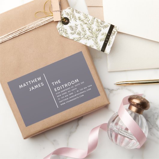 Eenvoudig Matig Paars Grijs Wit Rechthoekige Sticker (Geschenken)