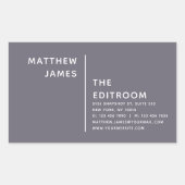 Eenvoudig Matig Paars Grijs Wit Rechthoekige Sticker (Voorkant)