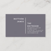 Eenvoudig Matig Paars Grijs Wit Visitekaartje (Voorkant)