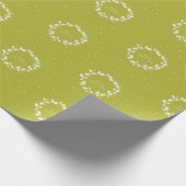 Eenvoudig Matig Zuurgroen Kerstfeest Holly Wreater Cadeaupapier (Hoek)