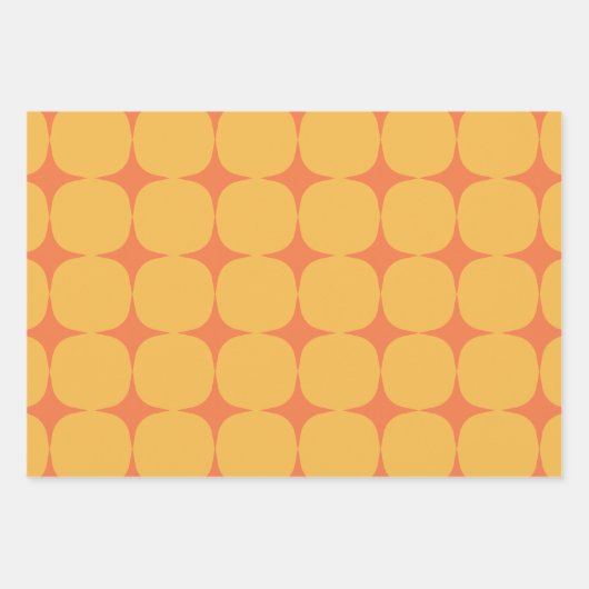 Eenvoudig medio-midden modern geel Oranje patroon Inpakpapier Vel (Voorkant 3)