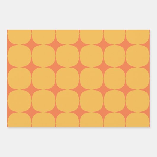 Eenvoudig medio-midden modern geel Oranje patroon Inpakpapier Vel (Voorkant)