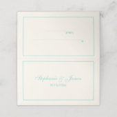Eenvoudig Medium Turquoise Lijst Escort Kaarten Iv Plaatskaartje (Buitenkant ongevouwen)