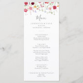 Eenvoudig meerkleurig wildflower diner menu (Voorkant)