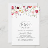 Eenvoudig meerkleurig Wildflower Surprise Party Kaart (Voorkant)