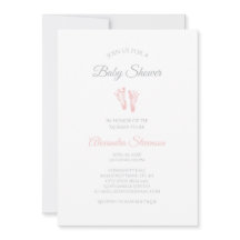 Eenvoudig meisje Baby shower kostbare roze voetafd