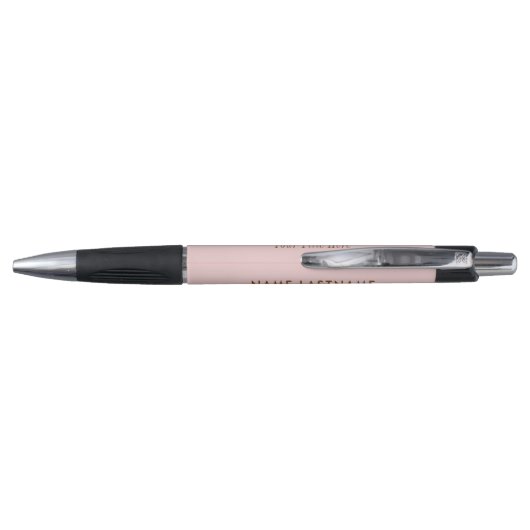Eenvoudig meisje Blush Roze Elegant Modern Naam Ti Pen (Achterkant)