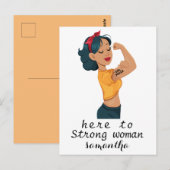 Eenvoudig meisje macht vrouwendag 2024 briefkaart (Voorkant / Achterkant)