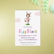 Eenvoudig meisje met Bunny Costume Easter Hunt Inv