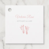 Eenvoudig meisje met moedernetje met edelroze voet bedankjes labels (Voorkant)