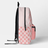 Eenvoudig Meisje roze plaid waterverf met Naam Bedrukte Rugzak (Links)