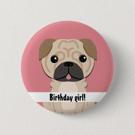 Eenvoudig meisje van Birthday Ronde Button 5,7 Cm