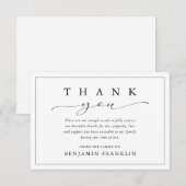 Eenvoudig Memorial Bereavement Sympathy Funeral Bedankkaart (Voorkant / Achterkant)