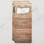 Eenvoudig menu Bindhout botanische kruidenbruiloft (Voorkant / Achterkant)