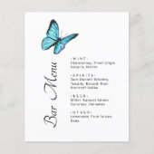 Eenvoudig menu Blauwe vlinderbloemigen voor de bru (Voorkant)