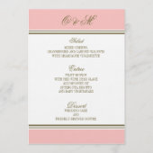 Eenvoudig menu Blush Pink Weddenschap in stripe (Voorkant)
