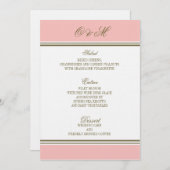 Eenvoudig menu Blush Pink Weddenschap in stripe (Voorkant / Achterkant)