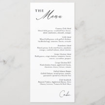 Eenvoudig menu Calligrafie