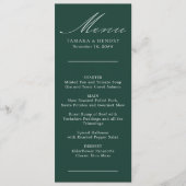 Eenvoudig menu Calligrafie Emerald Wedding (Voorkant)