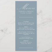 Eenvoudig menu Calligrafie Stusty Blue Wedding (Voorkant)
