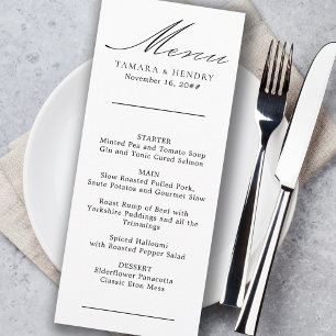 Eenvoudig menu Calligrafie zwart-wit