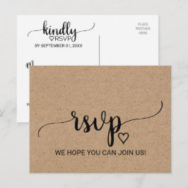 Eenvoudig menu Faux Kraft, keuze RSVP-Briefkaart
