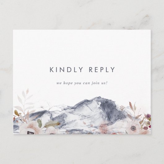 Eenvoudig menu Floral Mountain Keuze RSVP-Briefkaa (Voorkant)